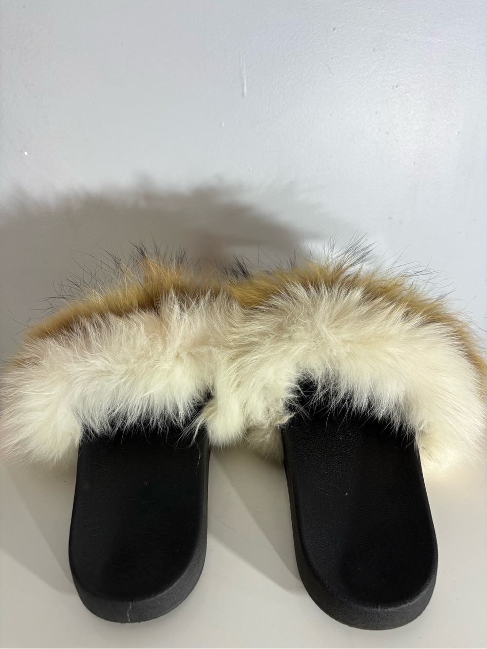 Genuine Fur Slide Sandals Women’s US 7 Black Slip-On - Picture 3 of 10